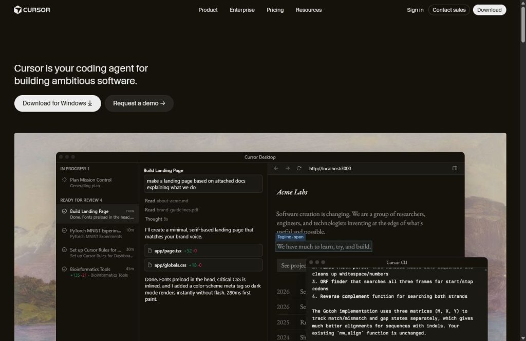 Cursor screenshot