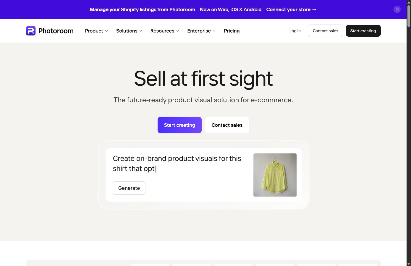 Photoroom product interface