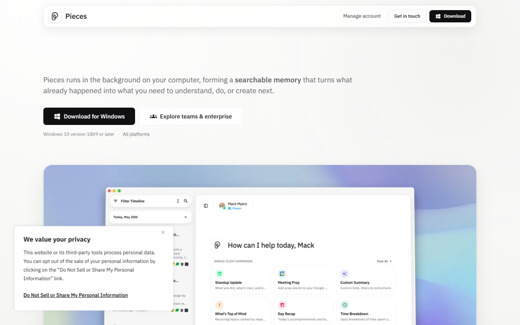Pieces for Developers screenshot