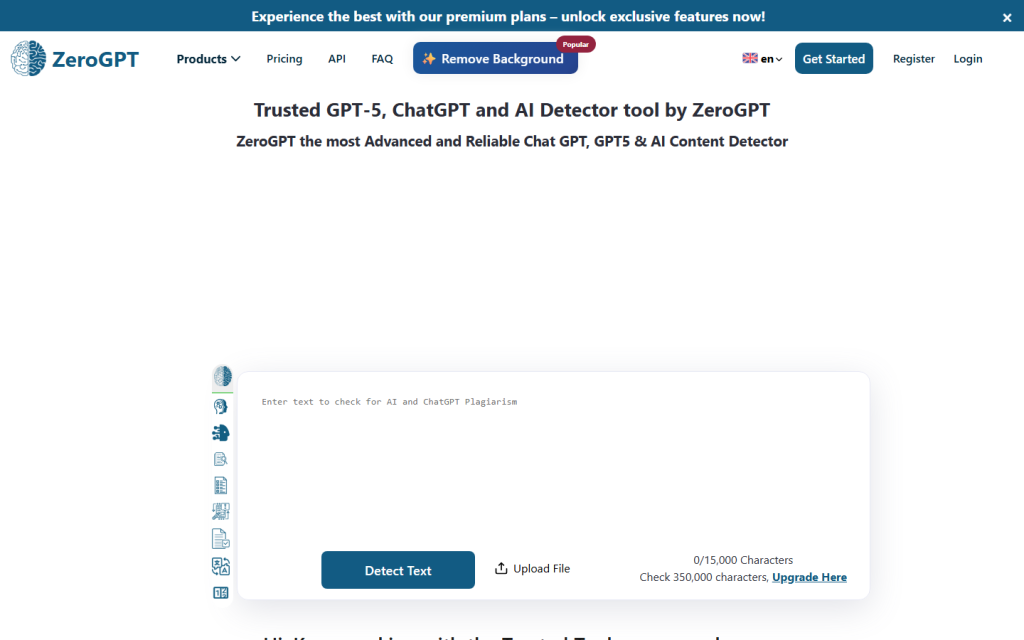 ZeroGPT screenshot