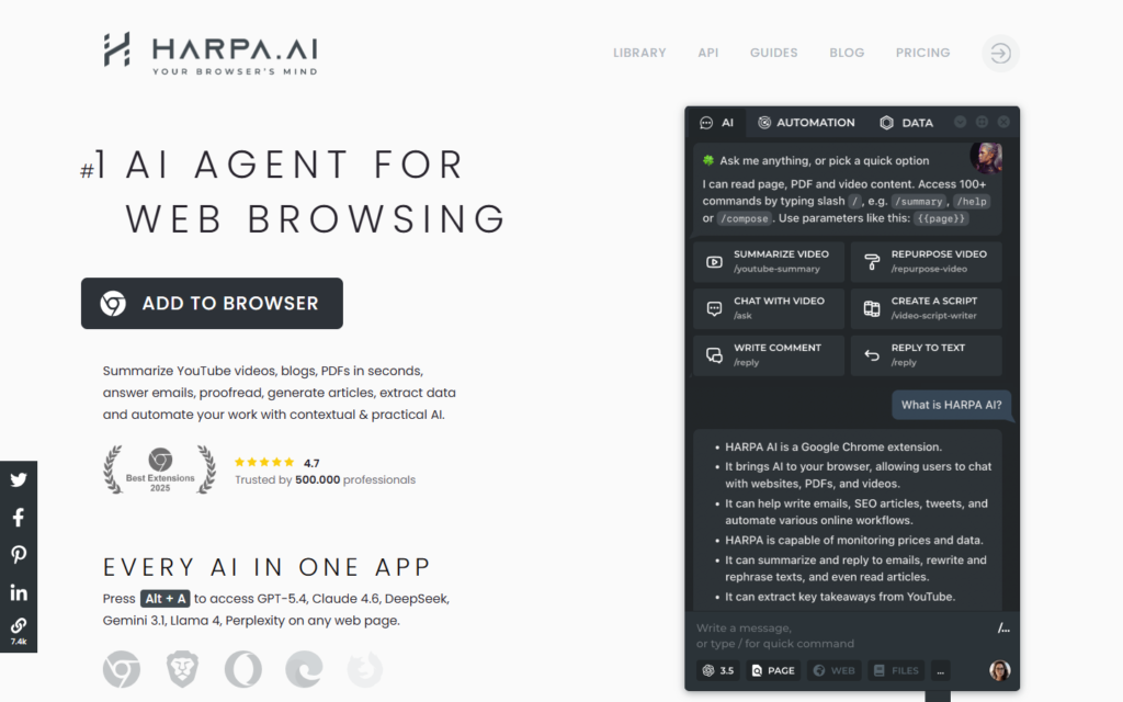 HARPA AI screenshot