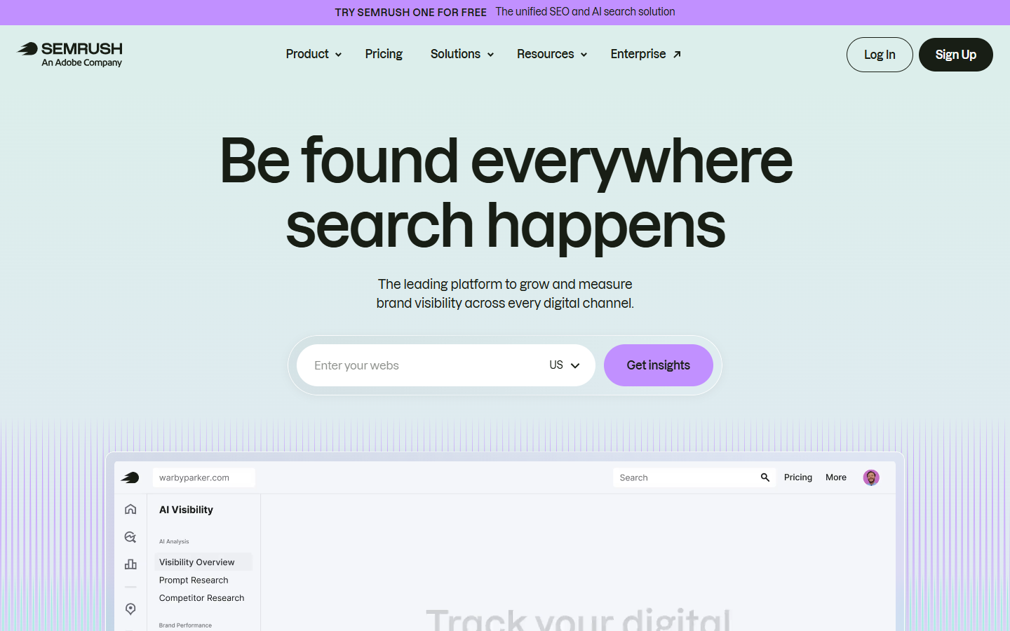 Semrush product interface