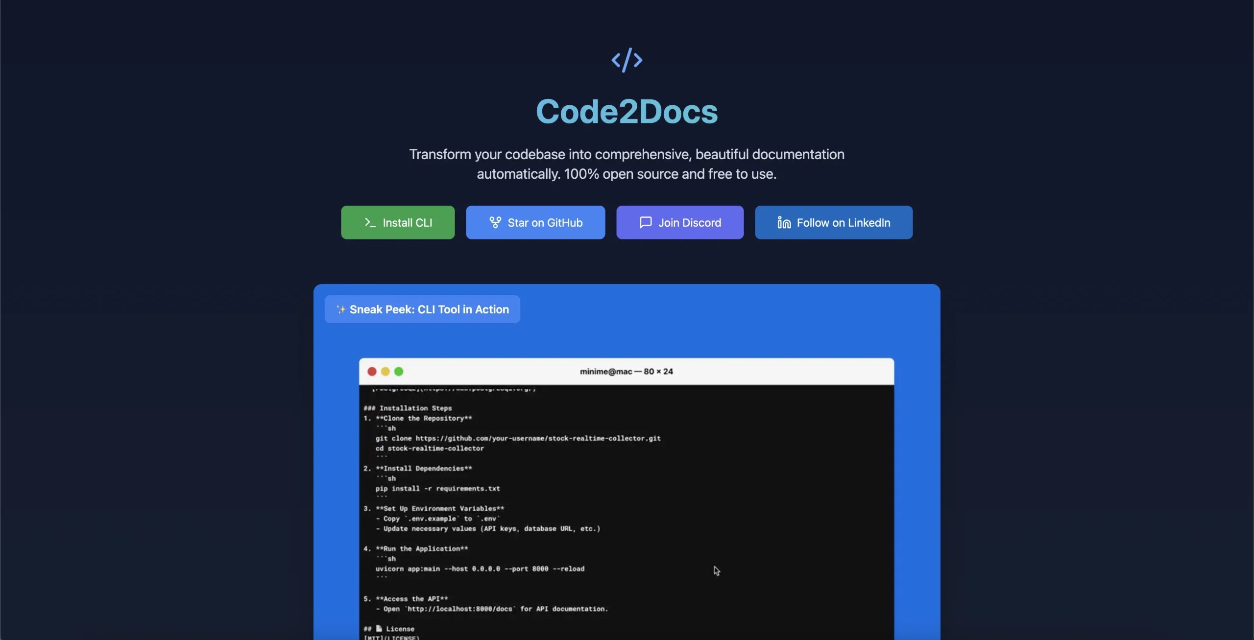 Code2Docs