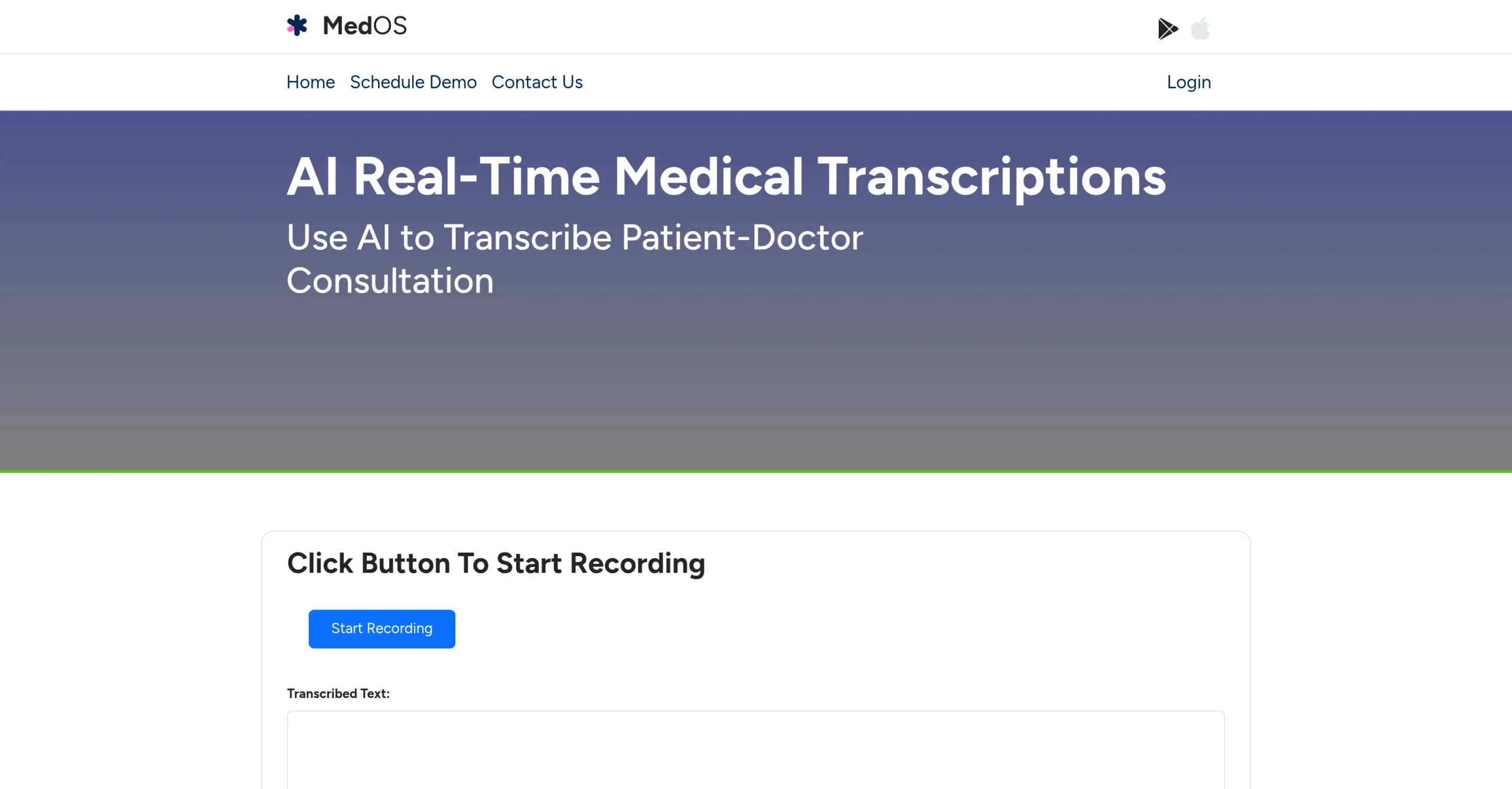 MedOS | AI Real-Time Medical Transcriptions