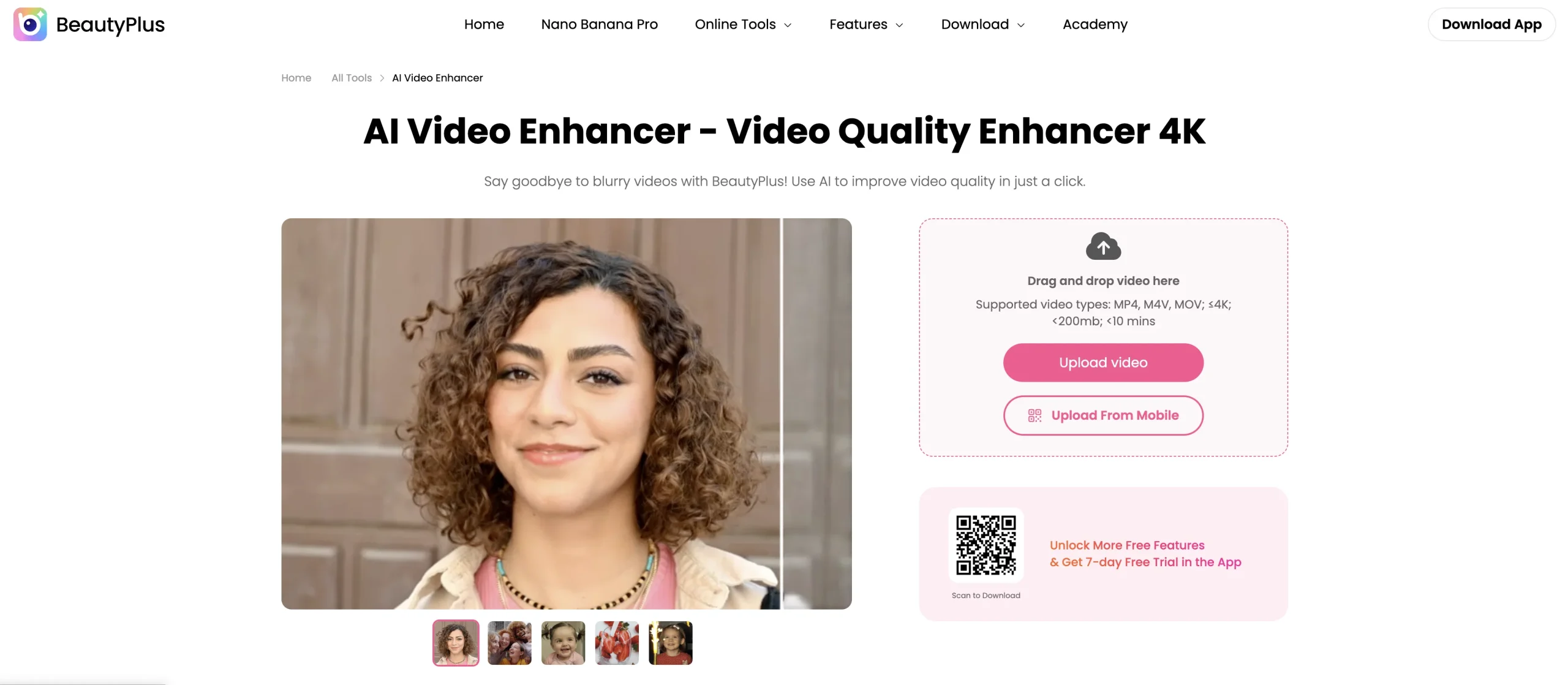 BeautyPlus AI Video Enhancer