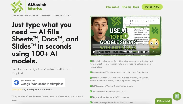 AiAssistWorks – GPT Gemini Claude AI for Sheets Docs …