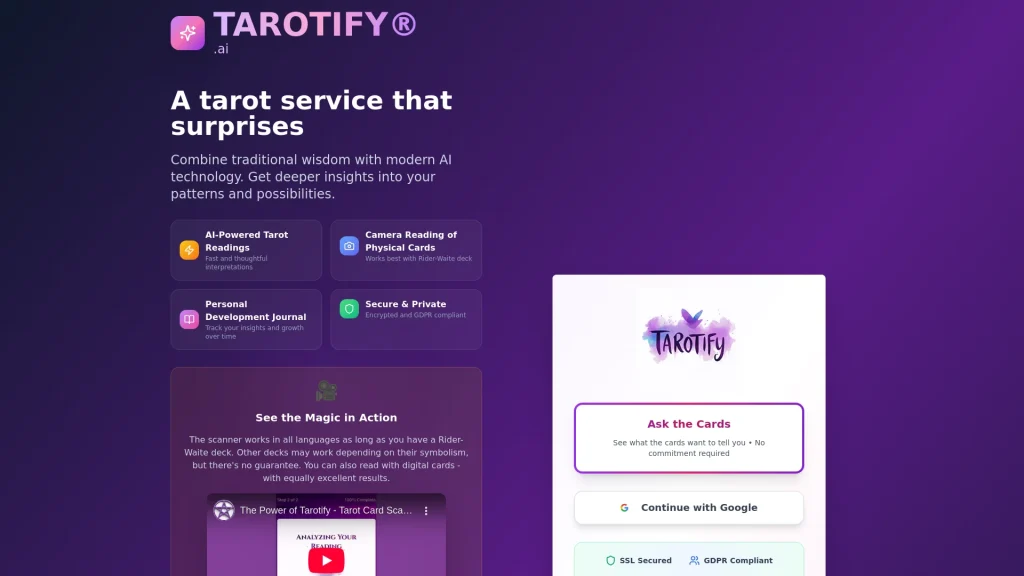 Tarotify screenshot