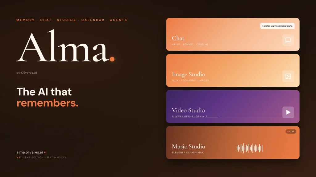 Alma by Olivares.AI screenshot