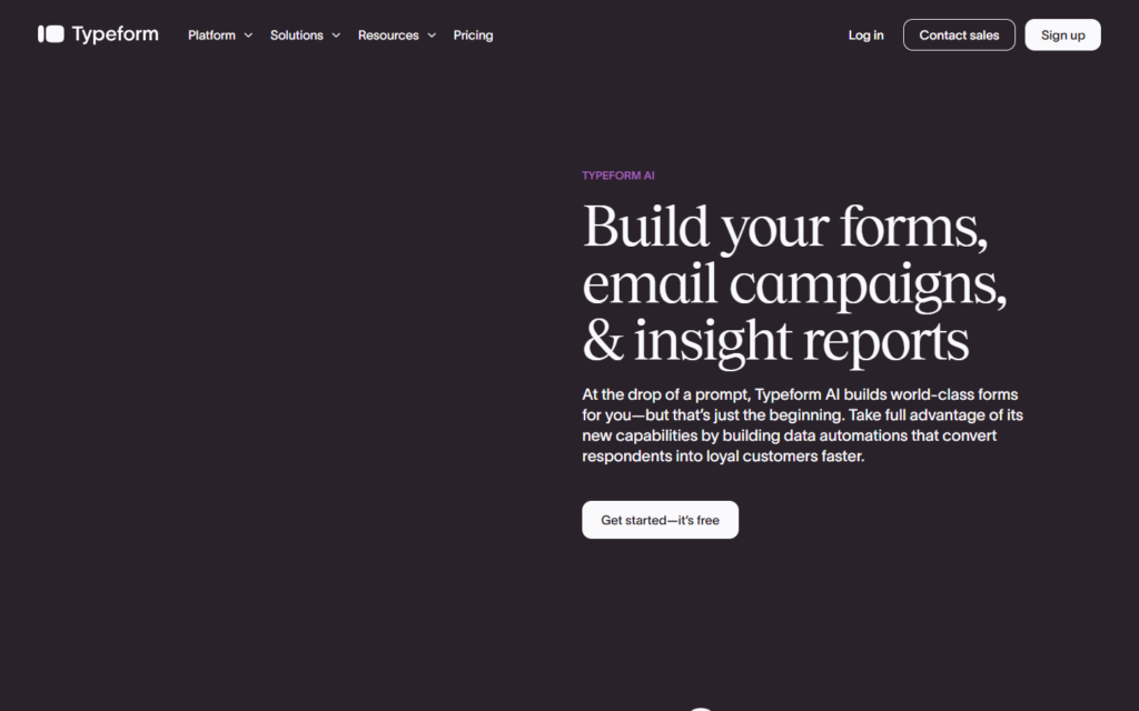 Typeform screenshot