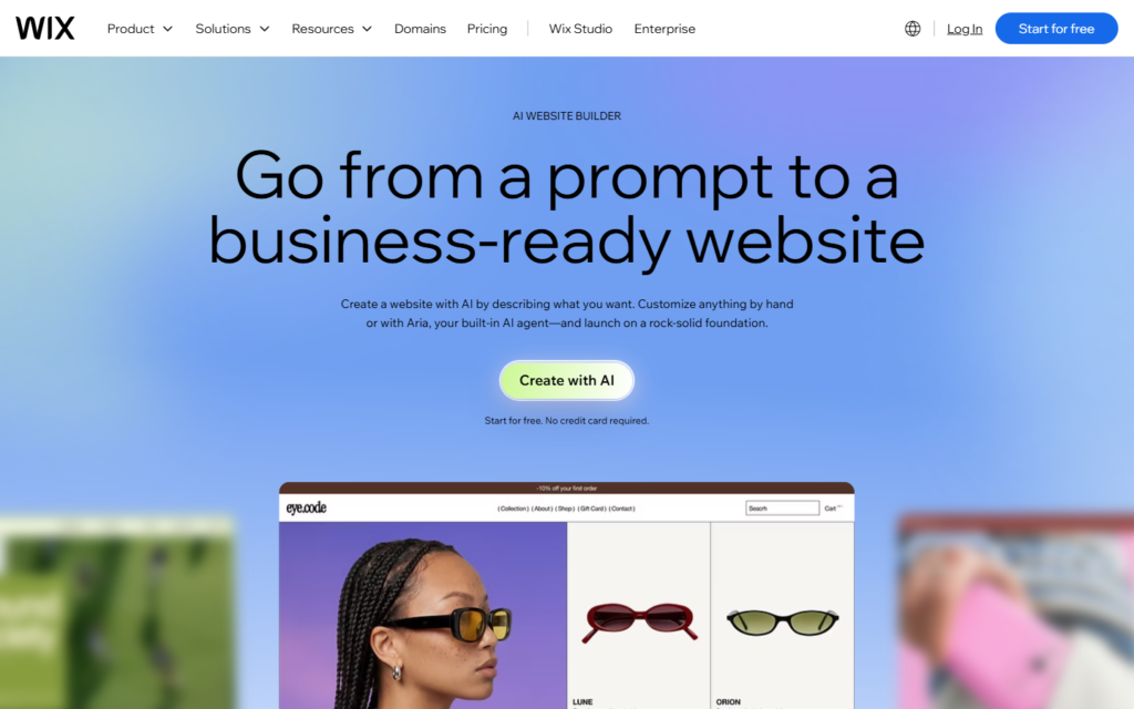 Wix AI Website Builder screenshot