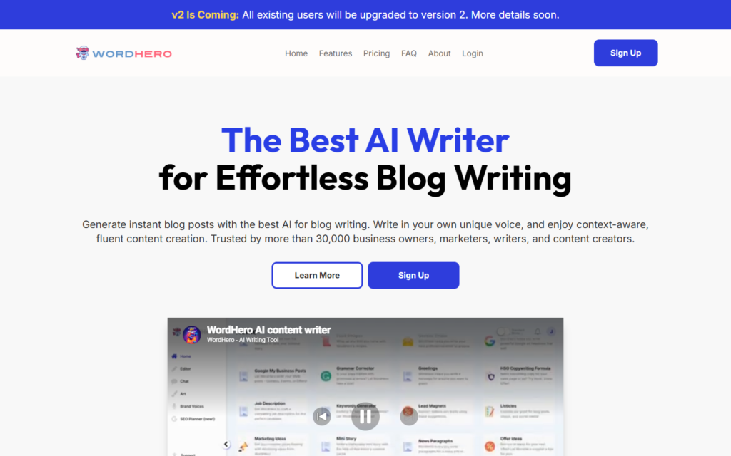 WordHero screenshot